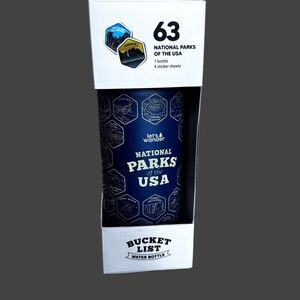 National Parks of the USA Blue Bucket List Water Bottle